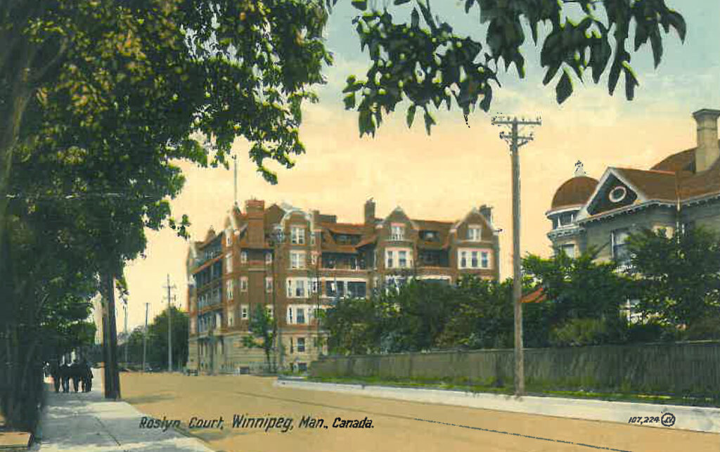 an old picture of Roslyn street in Winnipeg