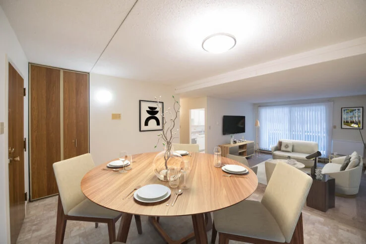 living area, dining area in a 1 bedroom unit at Armadale Hollows in Winnipeg, Manitoba
