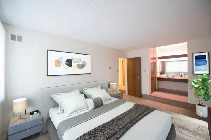 bedroom in a 1 bedroom unit at Armadale Hollows in Winnipeg, Manitoba