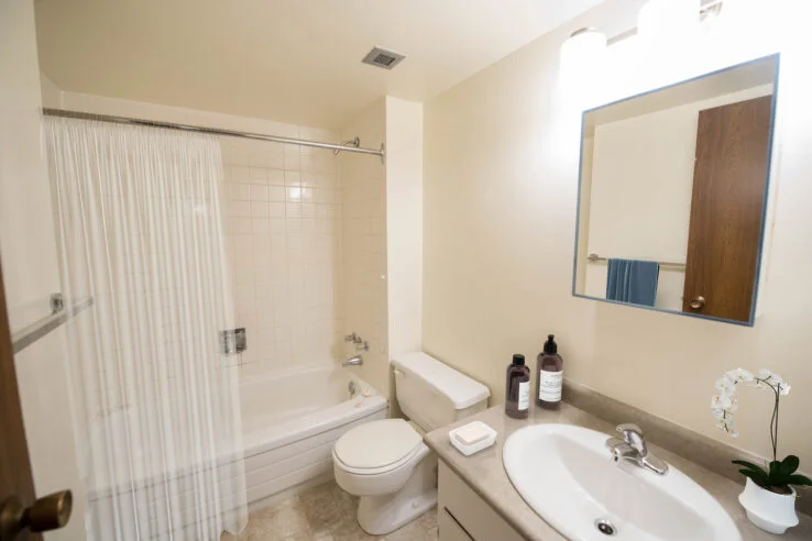 bathroom in a 1 bedroom unit at Armadale Hollows in Winnipeg, Manitoba