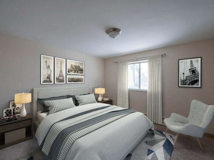 bedroom in a 2 bedroom unit at Bel Main in Winnipeg, Manitoba