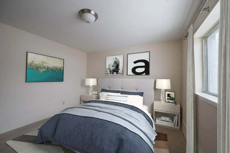bedroom in a 2 bedroom unit at Bel Manor in Winnipeg, Manitoba