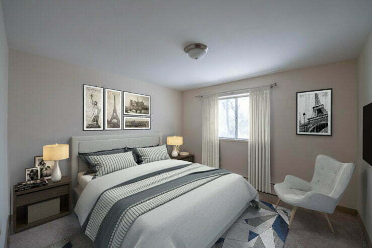bedroom in a 2 bedroom unit at Bel Manor in Winnipeg, Manitoba