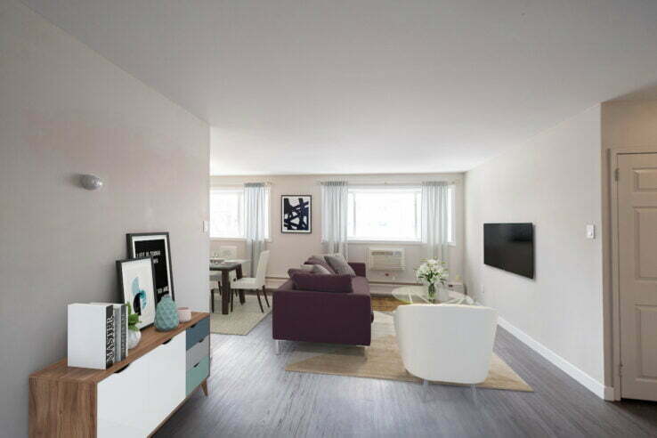living area in a 2 bedroom unit at Bonita Arms in Winnipeg, Manitoba