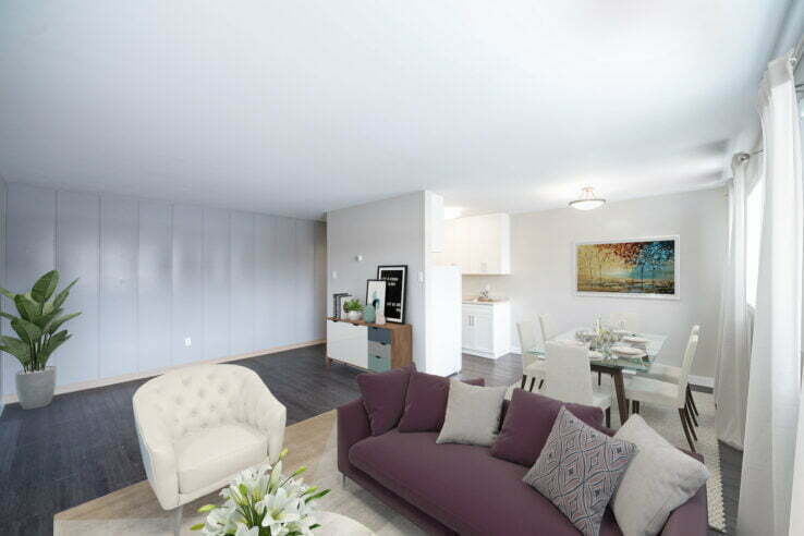 living area, bedroom in a 2 bedroom unit at Bonita Manor in Winnipeg, Manitoba