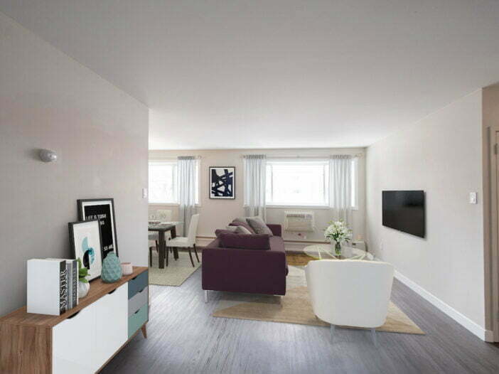 living area in a 2 bedroom unit at Bonita Manor in Winnipeg, Manitoba