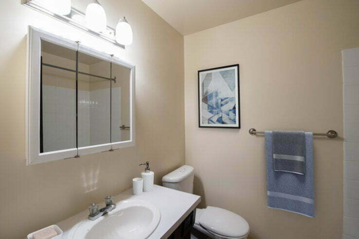 bathroom in a 1 bedroom unit at Century Grant in Winnipeg, Manitoba