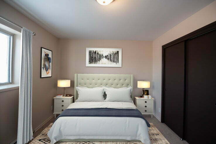 bedroom in a 2 bedroom unit at Chalsam Gardens in Winnipeg, Manitoba