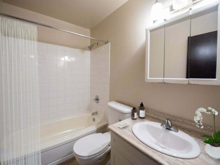 bathroom in a 2 bedroom unit at Chalsam Gardens in Winnipeg, Manitoba