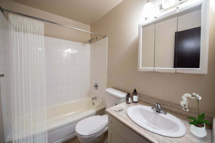 bathroom in a 2 bedroom unit at Chalsam Gardens in Winnipeg, Manitoba