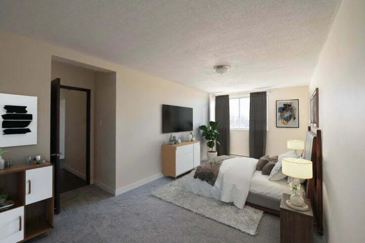 bedroom in a 2 bedroom unit at Dakota Towers in Winnipeg, Manitoba