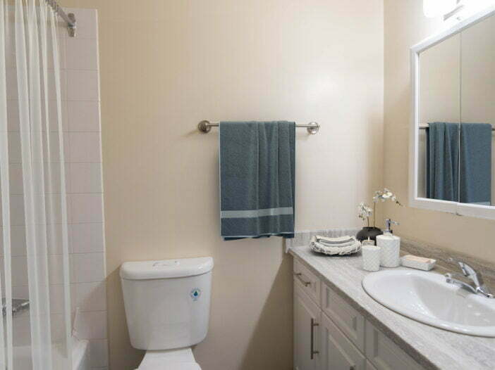 bathroom in a 2 bedroom unit at Dakota Towers in Winnipeg, Manitoba