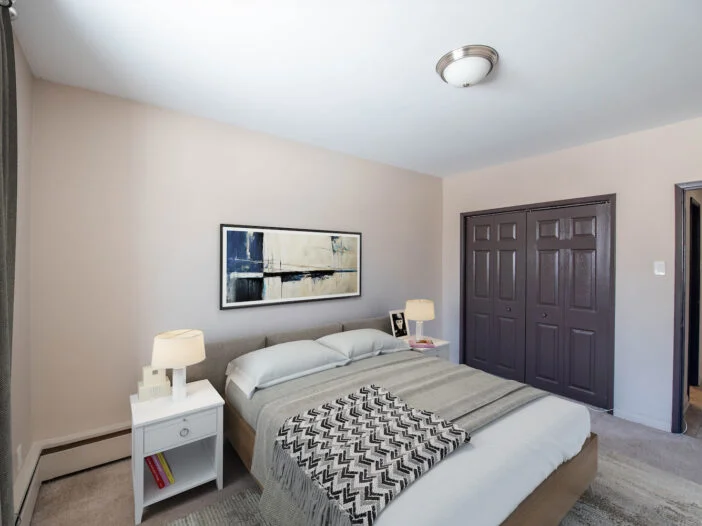 bedroom in a 2 bedroom unit at Forks Manor in Winnipeg, Manitoba
