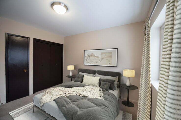 bedroom in a 1 bedroom unit at Gateway Apartments in Winnipeg, Manitoba