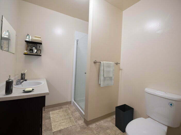 bathroom in a 2 bedroom unit at Grenoble Manor in Winnipeg, Manitoba