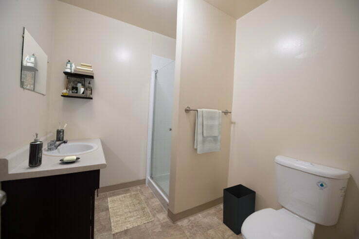 bathroom in a 2 bedroom unit at Grenoble Manor in Winnipeg, Manitoba