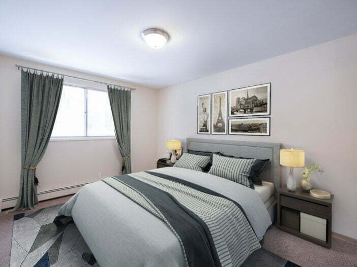 bedroom in a 1 bedroom unit at Guelph Gardens in Winnipeg, Manitoba