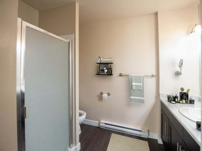 bathroom in a 2 bedroom unit at Kelly House in Winnipeg, Manitoba