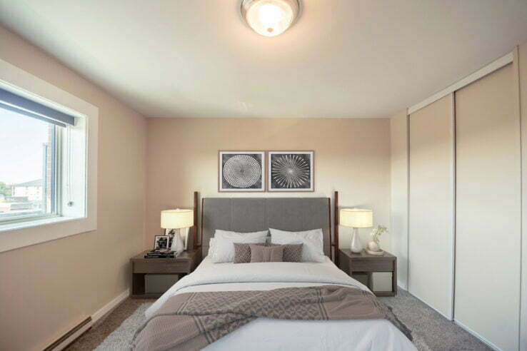 bedroom in a 1 bedroom unit at La Tour Eiffel A in Winnipeg, Manitoba