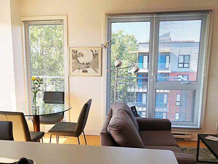 living area at Les Berges du Canal in Montréal, Quebec