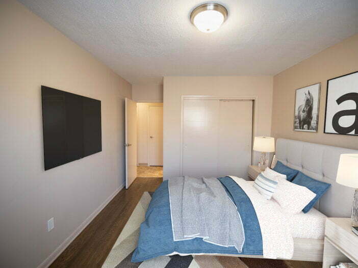 bedroom in a 1 bedroom unit at Lord Ainslie in Winnipeg, Manitoba