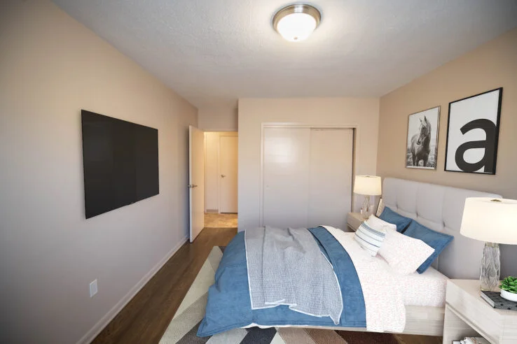 bedroom in a 1 bedroom unit at Lord Ainslie in Winnipeg, Manitoba