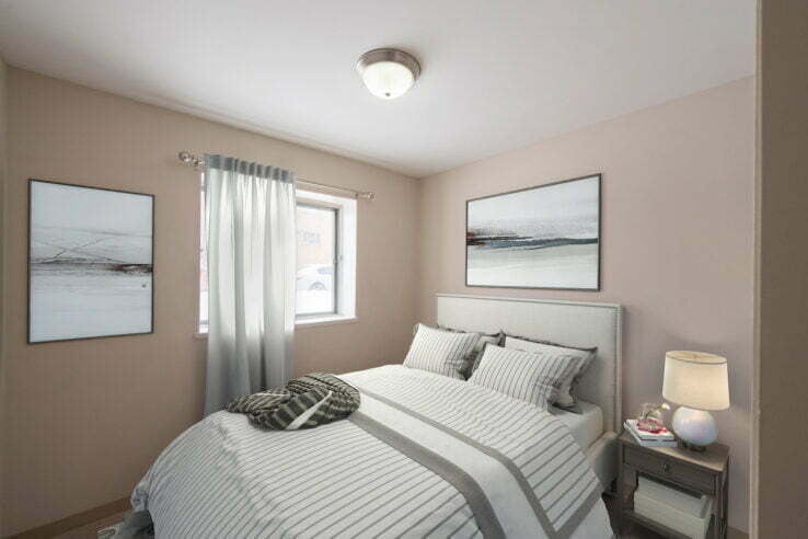 bedroom in a 2 bedroom unit at Markie Plaza in Winnipeg, Manitoba