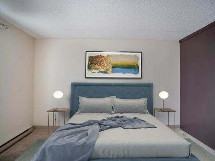bedroom in a 2 bedroom unit at Newdale Apartments in Winnipeg, Manitoba