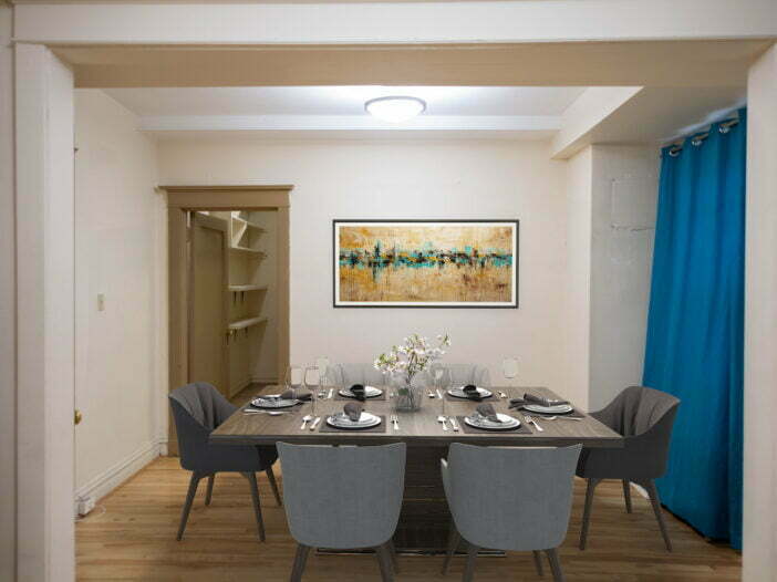 dining area in a 2 bedroom unit at Panama Court in Winnipeg, Manitoba