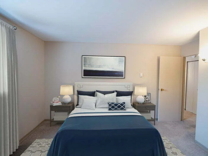 bedroom in a 1 bedroom unit at Peppertree Estates in Winnipeg, Manitoba