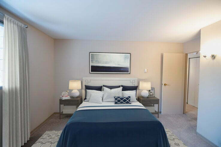 bedroom in a 1 bedroom unit at Peppertree Estates in Winnipeg, Manitoba