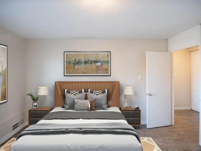 bedroom in a 2 bedroom unit at Pinewood Place in Winnipeg, Manitoba