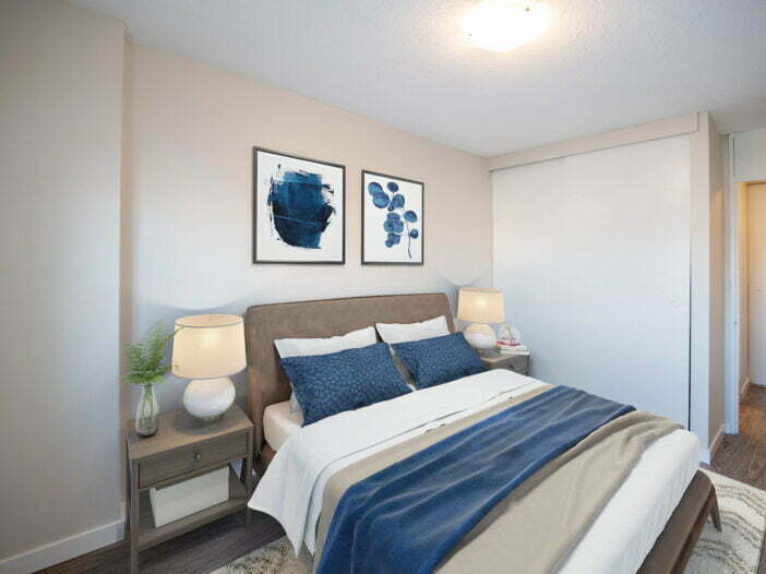 bedroom in a 2 bedroom unit at Pinewood Place in Winnipeg, Manitoba