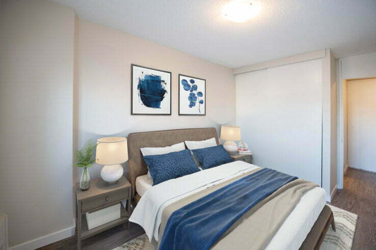 bedroom in a 2 bedroom unit at Pinewood Place in Winnipeg, Manitoba