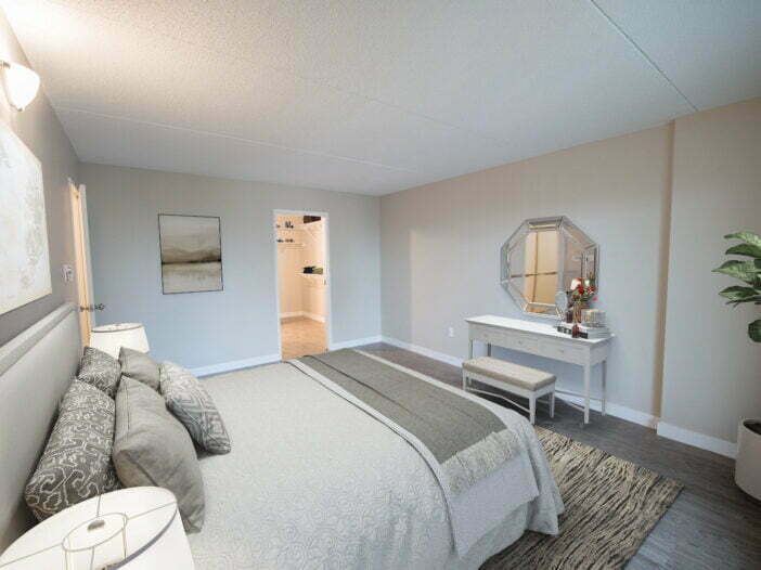 bedroom in a 2 bedroom unit at Rideau Tower in Winnipeg, Manitoba