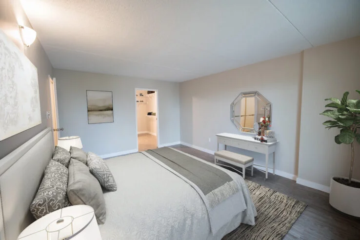 bedroom in a 2 bedroom unit at Rideau Tower in Winnipeg, Manitoba