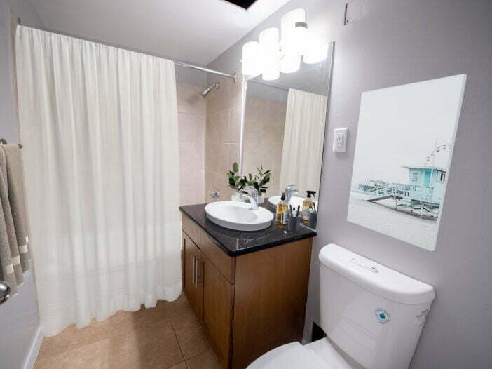 bathroom in a 2 bedroom unit at River Crescent Gardens in Winnipeg, Manitoba