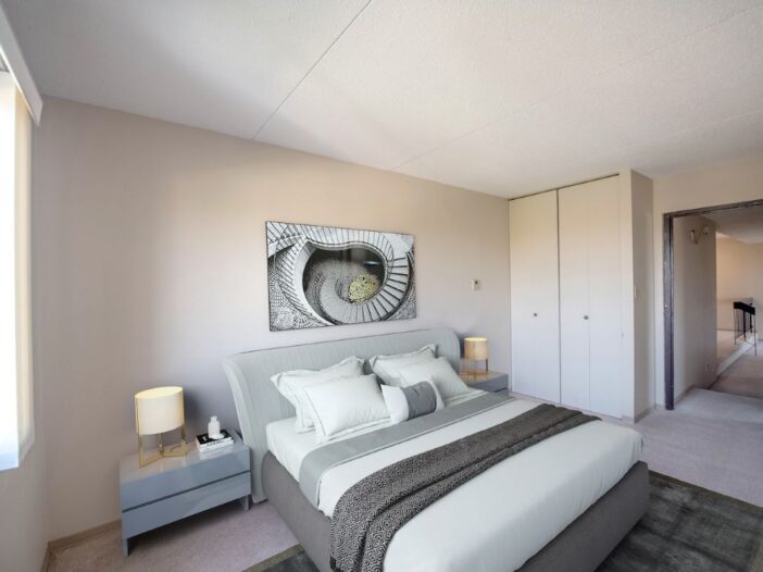 bedroom in a 1 bedroom unit at Shelard Manor in Winnipeg, Manitoba