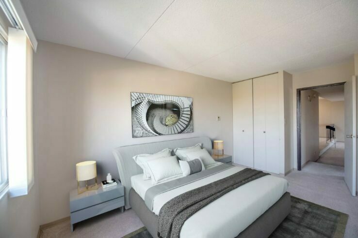 bedroom in a 1 bedroom unit at Shelard Manor in Winnipeg, Manitoba
