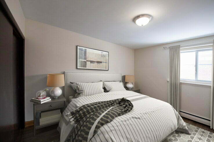 bedroom in a 1 bedroom unit at Stanley Park in Winnipeg, Manitoba