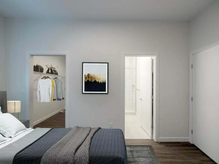 bedroom at Uptown Lofts in Winnipeg, Manitoba