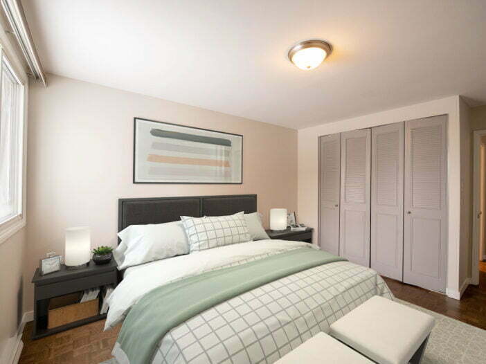 bedroom in a 1 bedroom unit at Victoria Arms in Winnipeg, Manitoba
