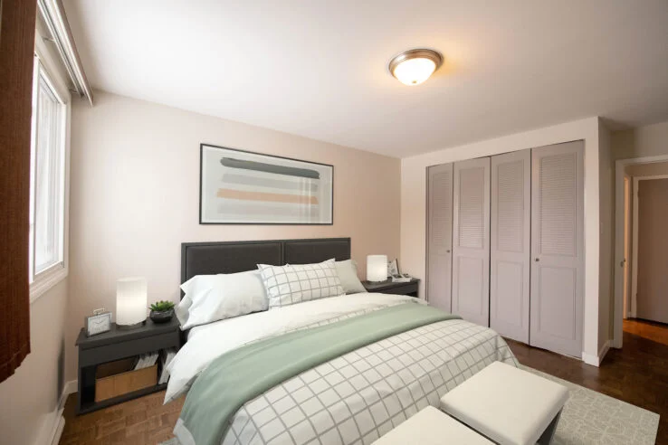 bedroom in a 1 bedroom unit at Victoria Arms in Winnipeg, Manitoba