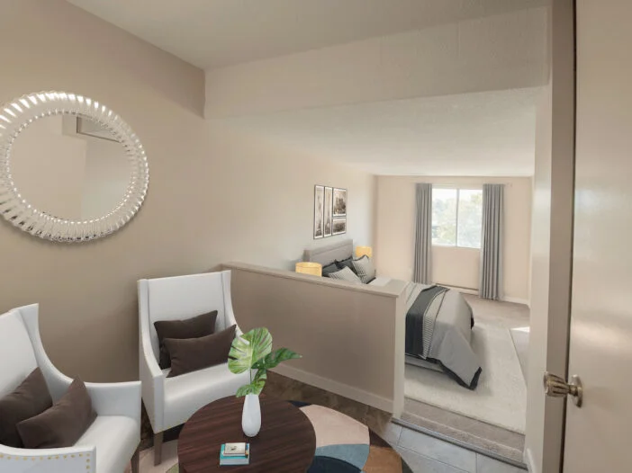 bedroom at Westminster Court in Winnipeg, Manitoba