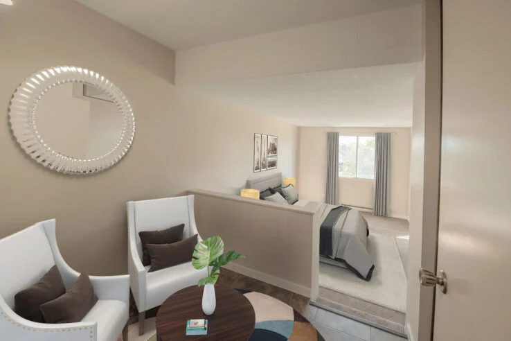 bedroom at Westminster Court in Winnipeg, Manitoba