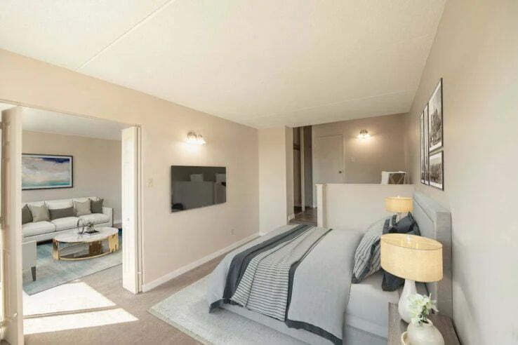 bedroom at Westminster Court in Winnipeg, Manitoba