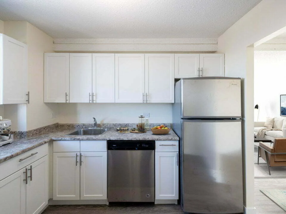 kitchen in a two bedroom unit at Armadale Hollows apartments in Winnipeg, Manitoba
