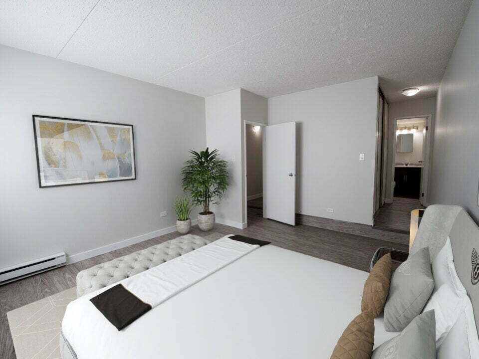 bedroom in a two bedroom unit at Armadale Hollows apartments in Winnipeg, MB